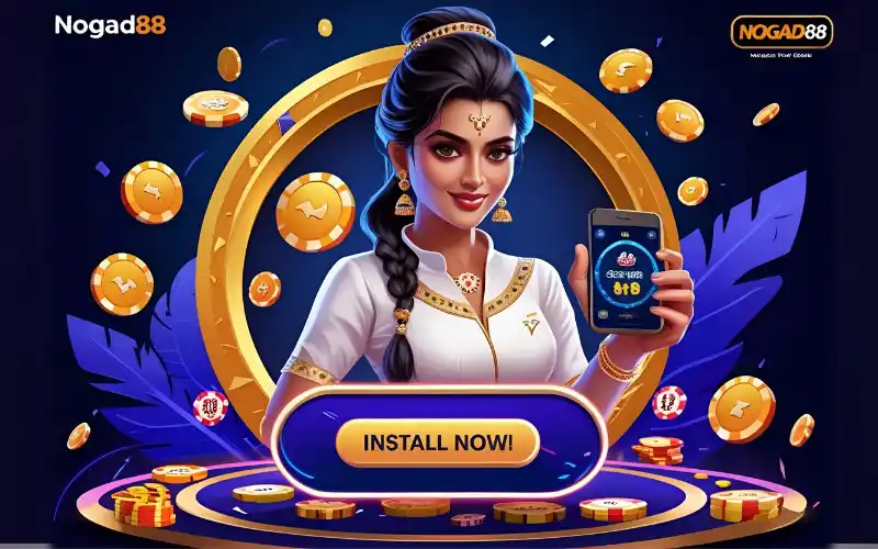 Screenshot of nogad88 mobile app with highlighted bonus and games